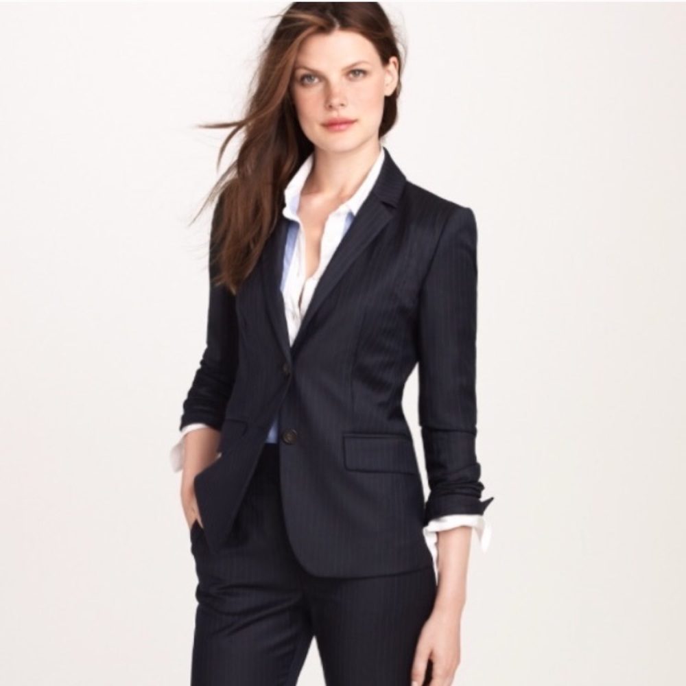 J.Crew Super 110s Pinstripe Wool Blazer